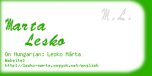 marta lesko business card